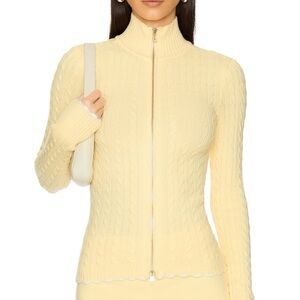 Frankie bikini’s Carter cable knit sweater